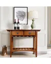 Leick Home Mission 2-drawer Wine Stand With Glass & Bottle Storage In Brown