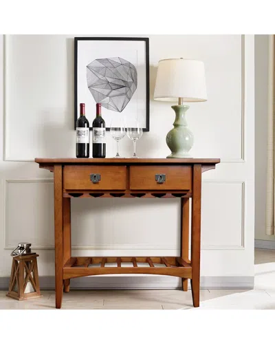 Leick Home Mission 2-drawer Wine Stand With Glass & Bottle Storage
