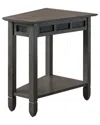 Leick Home Slate Recliner Wedge Table With Shelf