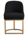 Leick Home Set Of 2 Barrelback Dining Chairs With Metal Base In Black