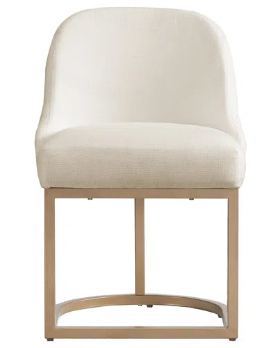 Leick Home Set Of 2 Barrelback Dining Chairs With Metal Base In White