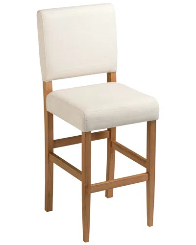 Leick Home Set Of 2 Brax Bar Stool With Upholstered Back & Wood Base In Brown