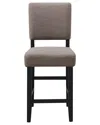 Leick Home Set Of 2 Upholstered Back Counter Stool With Wood Base In Black