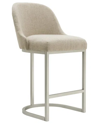 Leick Home Set Of 4 Barrelback Counter Stools With High Density Foam Seat In White