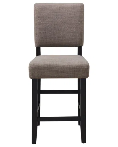 Leick Home Set Of 4 Brax Counter Stools With Upholstered Back & Wood Base In Black