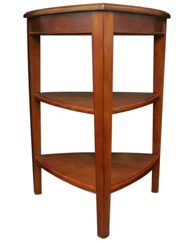 Leick Home Shield Solid Wood Tiered End Table With Shelves In Brown