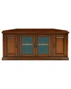 Leick Home Solid Wood & Leaded Glass Corner Tv Stand With Enclosed Storage For Tvs Up To 60in In Brown