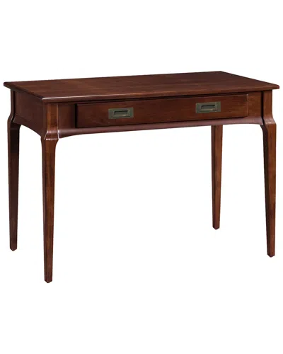 Leick Home Stratus Solid Wood Laptop Writing Desk With Keyboard Drawer In Brown