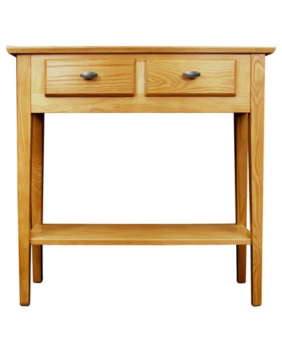 Leick Home Teegan Solid Wood Hall Entryway Console Table With Shelf In Brown