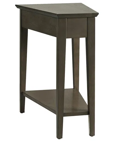 Leick Home Teegan Solid Wood Recliner Wedge Table With Shelf In Brown