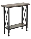 Leick Home X Design Mixed Wood & Metal Hall Console In Black