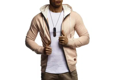 Leif Nelson Men's Full Zipped Slim Fit Sweatshirt Long Sleeve Hoodie Jacket Sweater Ln-8124 M In Brown