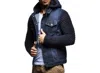 Leif Nelson Men's Ln5240 Casual Denim Jacket With Knitted Sleeves In Blue