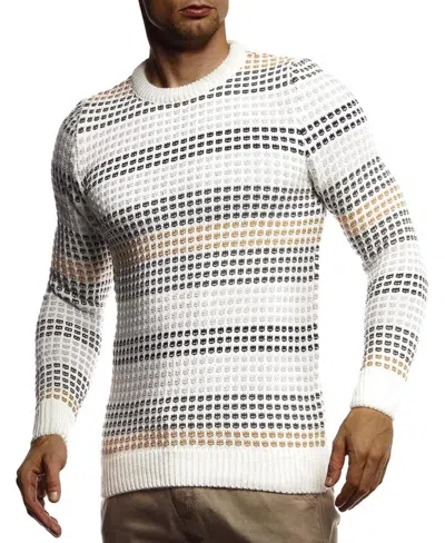 Leif Nelson Men's Stylish Sweater Longsleeve Pullover Sweatshirt Hoodie For Men Slim Fit In Beige