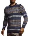 Leif Nelson Men's Stylish Sweater Longsleeve Pullover Sweatshirt Hoodie For Men Slim Fit In Blue