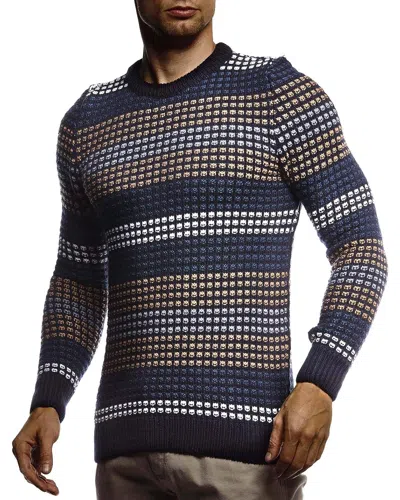 Leif Nelson Men's Stylish Sweater Longsleeve Pullover Sweatshirt Hoodie For Men Slim Fit In Blue