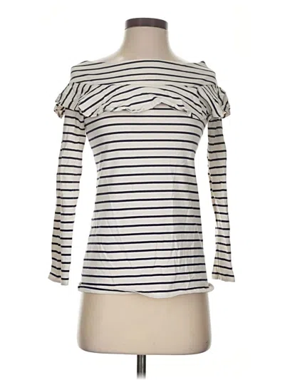 Pre-owned Leifnotes Long Sleeve Top Ivory Boatneck Tops