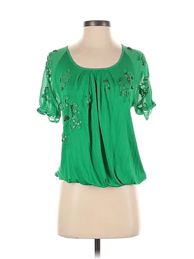 Pre-owned Leifnotes Short Sleeve Blouse In Green