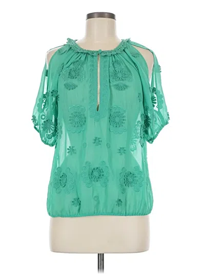 Pre-owned Leifnotes Short Sleeve Blouse In Green
