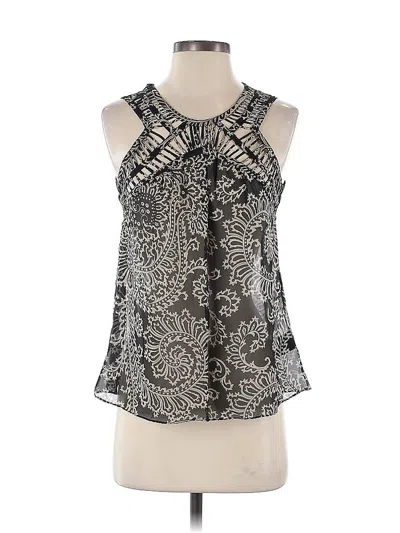 Pre-owned Leifnotes Sleeveless Silk Top Silver Halter Neckline Tops