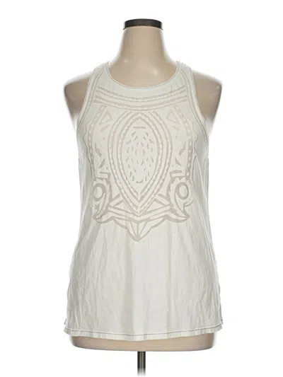 Pre-owned Leifnotes Tank Top Ivory Halter Neckline Tops In White