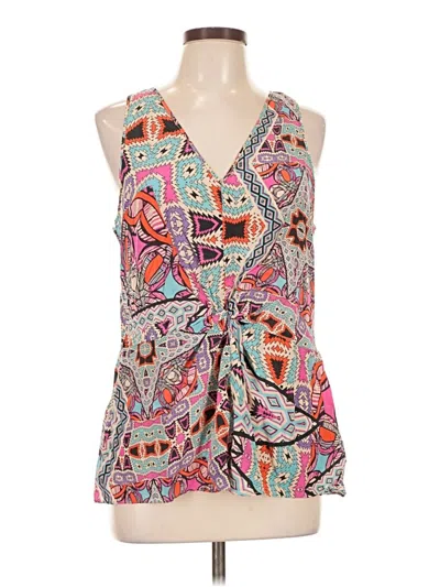Pre-owned Leifnotes Tank Top Pink Plunge Neckline Tops