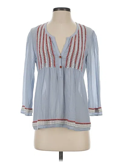 Pre-owned Leifsdottir 3/4 Sleeve Blouse In Blue