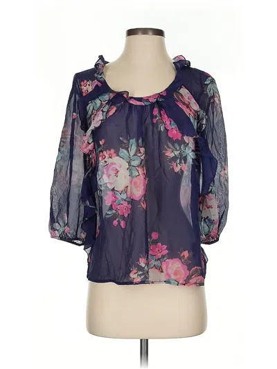 Pre-owned Leifsdottir 3/4 Sleeve Blouse In Purple