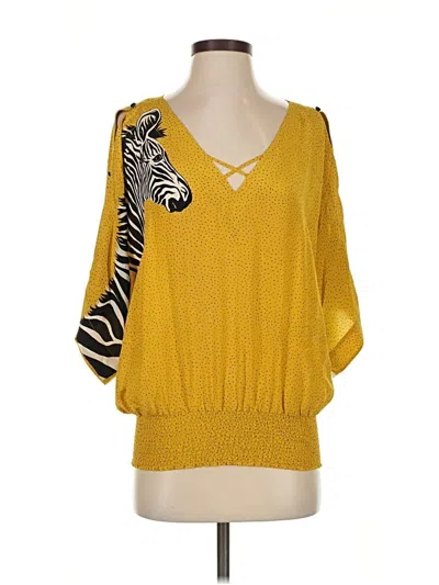 Pre-owned Leifsdottir 3/4 Sleeve T-shirt In Yellow