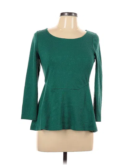 Pre-owned Leifsdottir 3/4 Sleeve Top Green Boatneck Tops