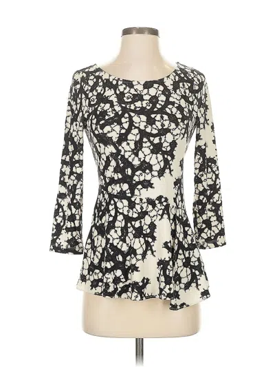 Pre-owned Leifsdottir 3/4 Sleeve Top Ivory Sweetheart Neckline Tops In White