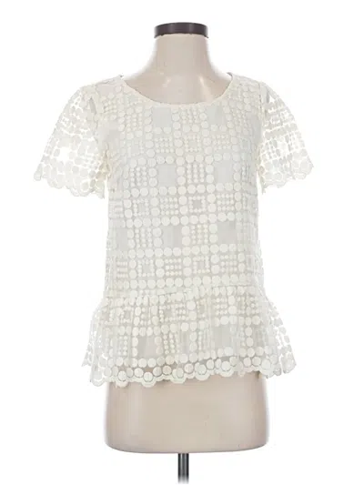 Pre-owned Leifsdottir Short Sleeve Blouse In Ivory