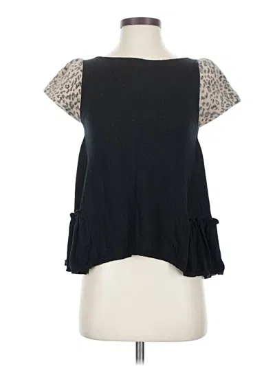 Pre-owned Leifsdottir Short Sleeve Top Black Sweetheart Neckline Tops