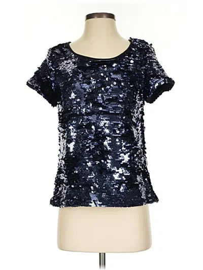 Pre-owned Leifsdottir Short Sleeve Top Silver Scoop Neck Tops
