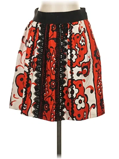 Pre-owned Leifsdottir Silk Skirt In Red