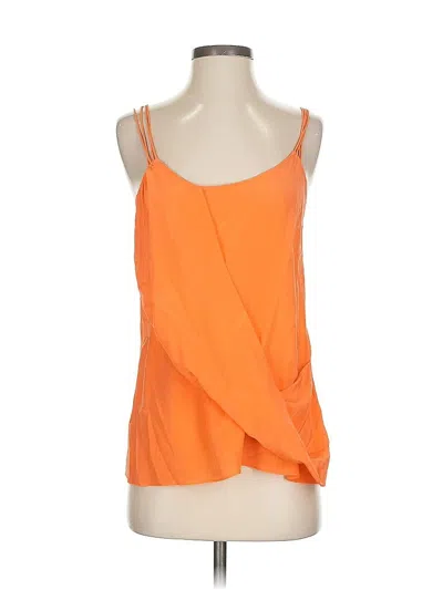 Pre-owned Leifsdottir Sleeveless Silk Top Orange Scoop Neck Tops