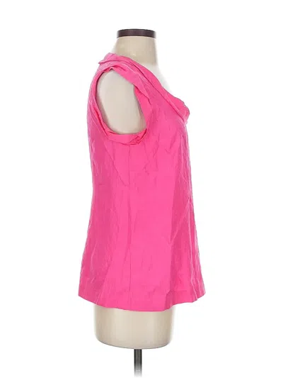 Pre-owned Leifsdottir Sleeveless Silk Top Pink One Shoulder Neckline Tops