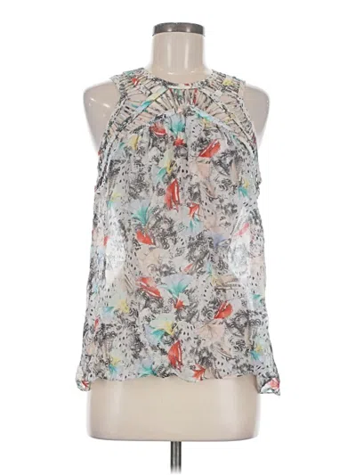 Pre-owned Leifsdottir Sleeveless Silk Top Silver Halter Neckline Tops