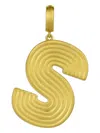 Leigh Maxwell 18k Yellow Gold Ridged S Pendant In Gold