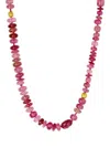 Leigh Maxwell 18k Yellow Gold Tourmaline Necklace In Red