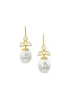 Leigh Maxwell Pearl Drop Earrings In Brown