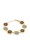 L'eight Studio Embroidered Openwork Medallion Bracelet In Neutral