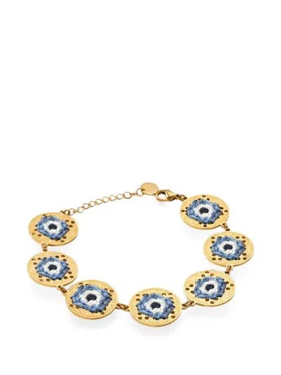 L'eight Studio Embroidered Openwork Medallion Bracelet In Pattern