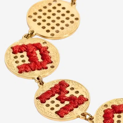 L'eight Studio Hand-embroidered Gold-plated Bracelet