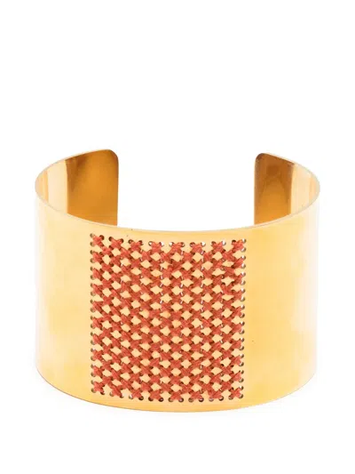 L'eight Studio Woven Cuff Bracelet In Gold
