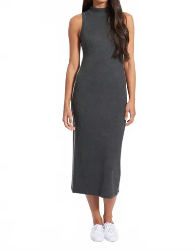 Leimere Barcelona Mock Dress In Charcoal W/ Grey In Multi