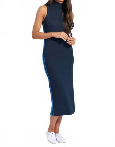 Leimere Barcelona Mock Dress In Navy W/ Bright Blue In Multi