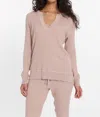 Leimere Cabo Split Neck Top In Dusty Rose In Multi