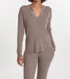 Leimere Cabo Split Neck Top In Hazelnut In Multi