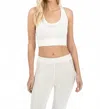 Leimere Crop Bralette W/ Mesh In Marshmallow In White